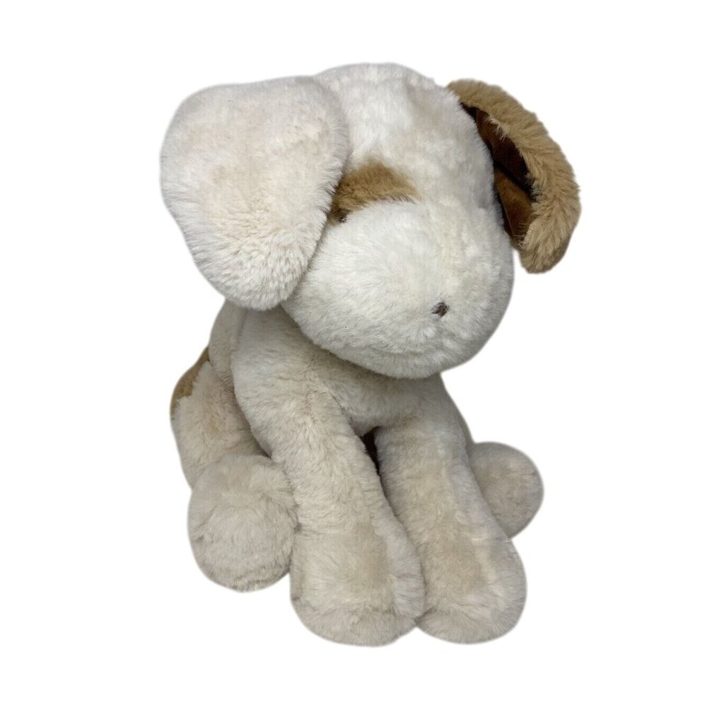 BUNNIES BY THE BAY NIBBLE DOG Skipit Floppy White Tan Brown Sitting 13" Plush